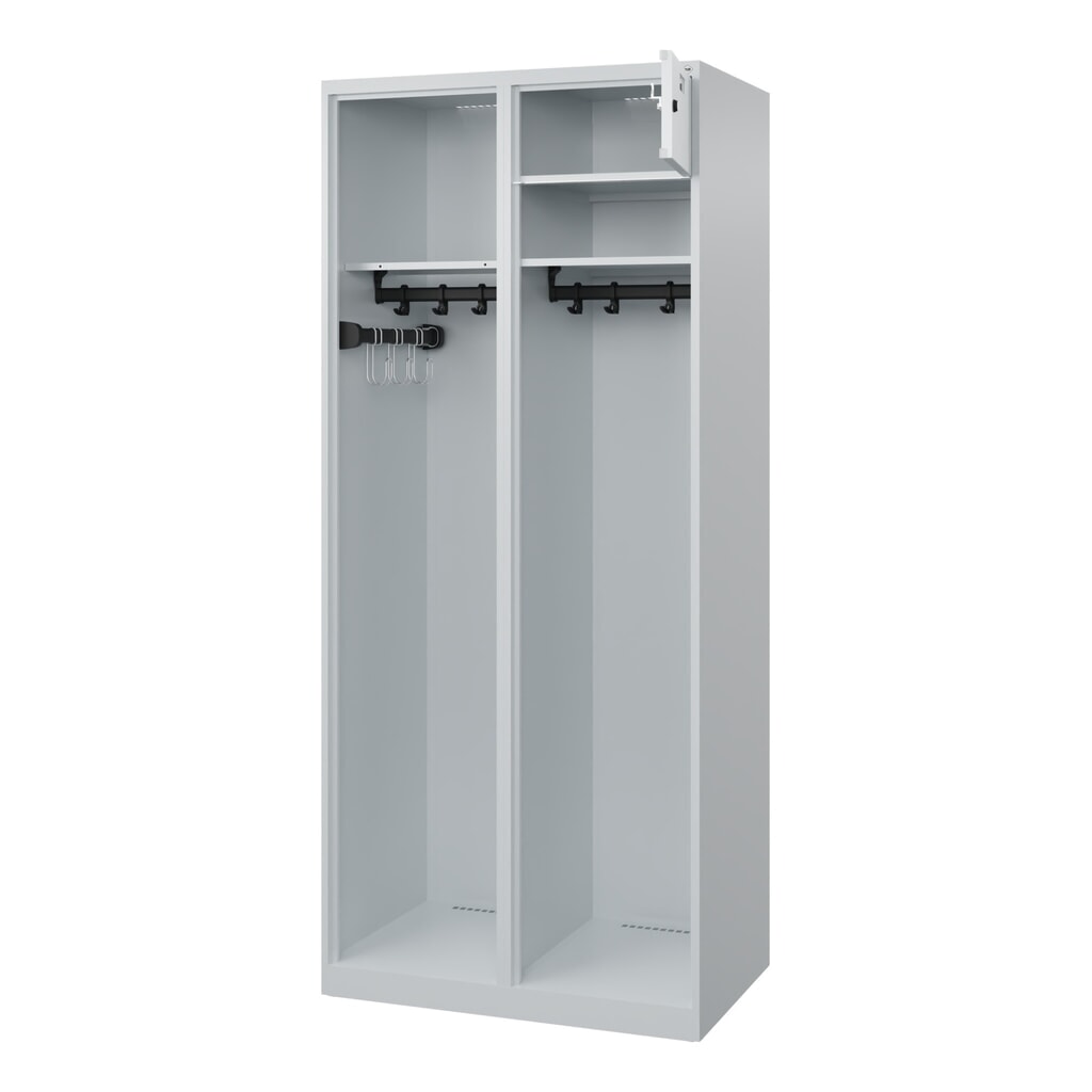 Product afbeelding: C+P brandweerkast KOMBI Open, vloerglijders, 1 compartiment, hxbxd 1.850 x 800 x 500 mm, lichtgrijs