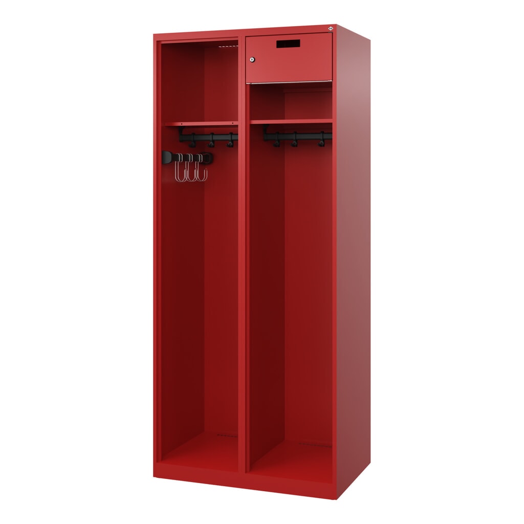 C+P brandweerkast KOMBI Open, vloerglijders, 1 compartiment, hxbxd 1.850 x 800 x 500 mm, vuurrood Productafbeelding nr. 4: C+P brandweerkast KOMBI Open, vloerglijders, 1 compartiment, hxbxd 1.850 x 800 x 500 mm, vuurrood