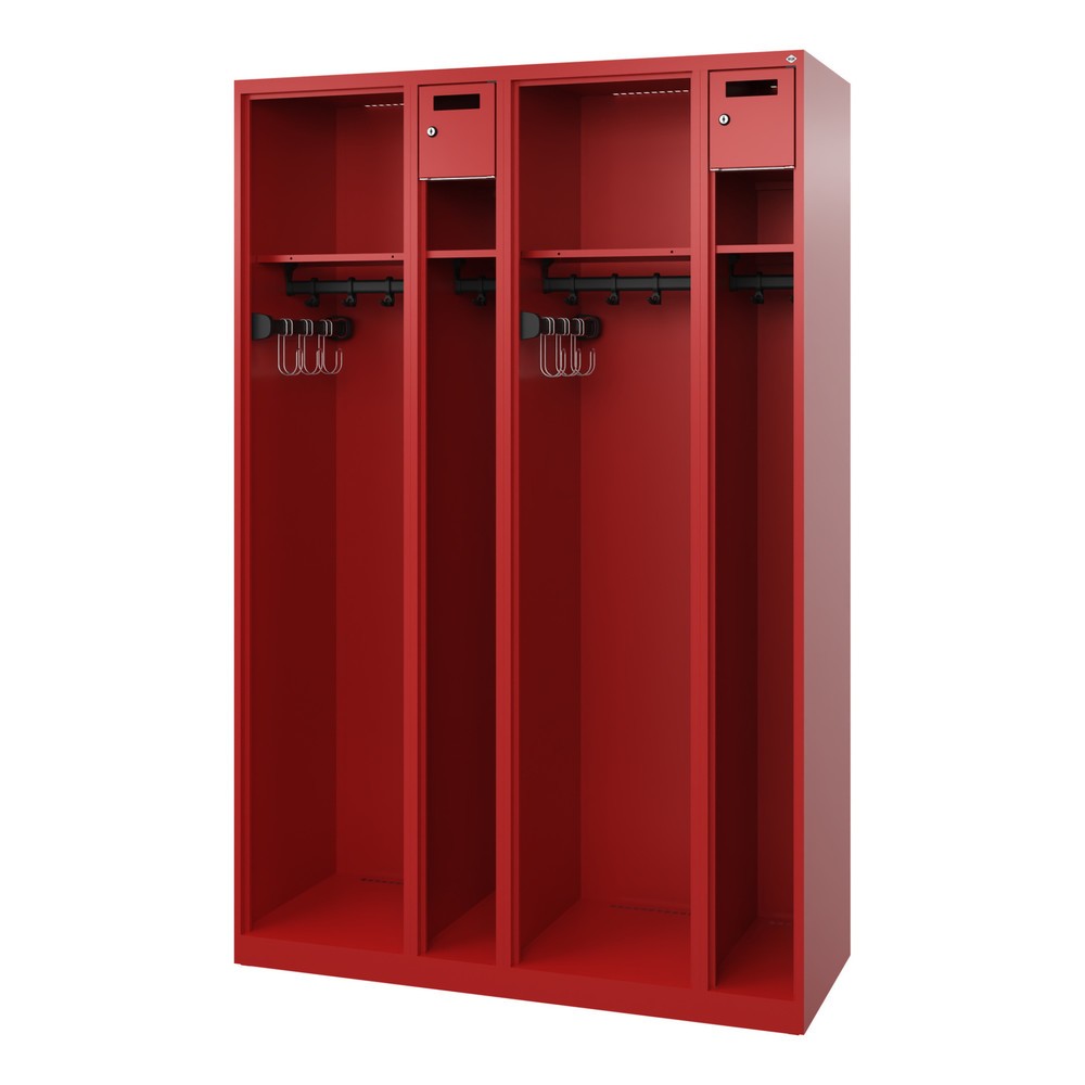 Productafbeelding nr. 4: C+P brandweerkast KOMBI Open, vloerglijders, 2 compartimenten, hxbxd 1.850 x 1.200 x 500 mm, vuurrood