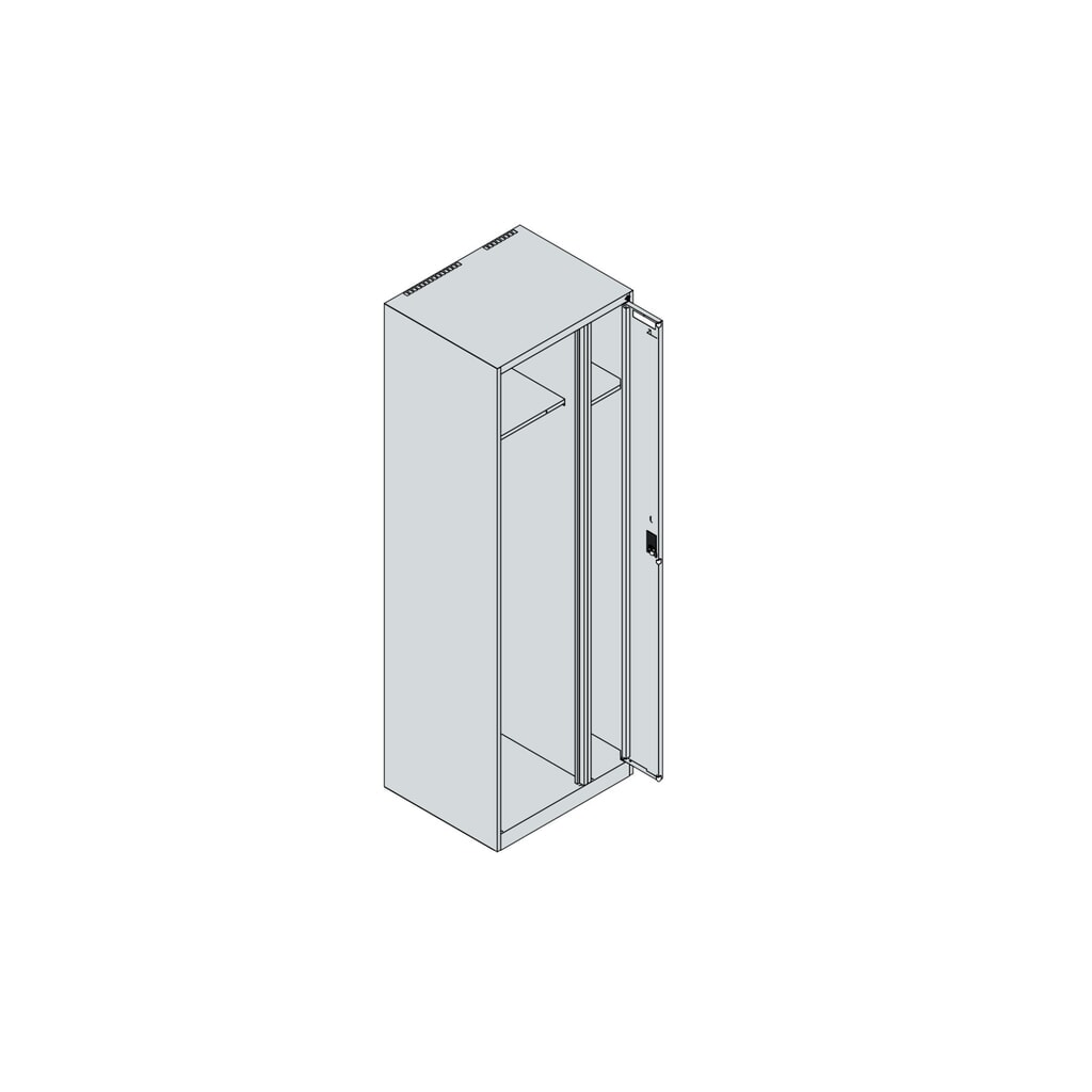 C+P brandweerkast KOMBI, vloerglijders, 1 compartiment, hxbxd 1.850 x 600 x 500 mm, antracietgrijs, met helmhouder Productafbeelding nr. 4: C+P brandweerkast KOMBI, vloerglijders, 1 compartiment, hxbxd 1.850 x 600 x 500 mm, antracietgrijs, met helmhouder