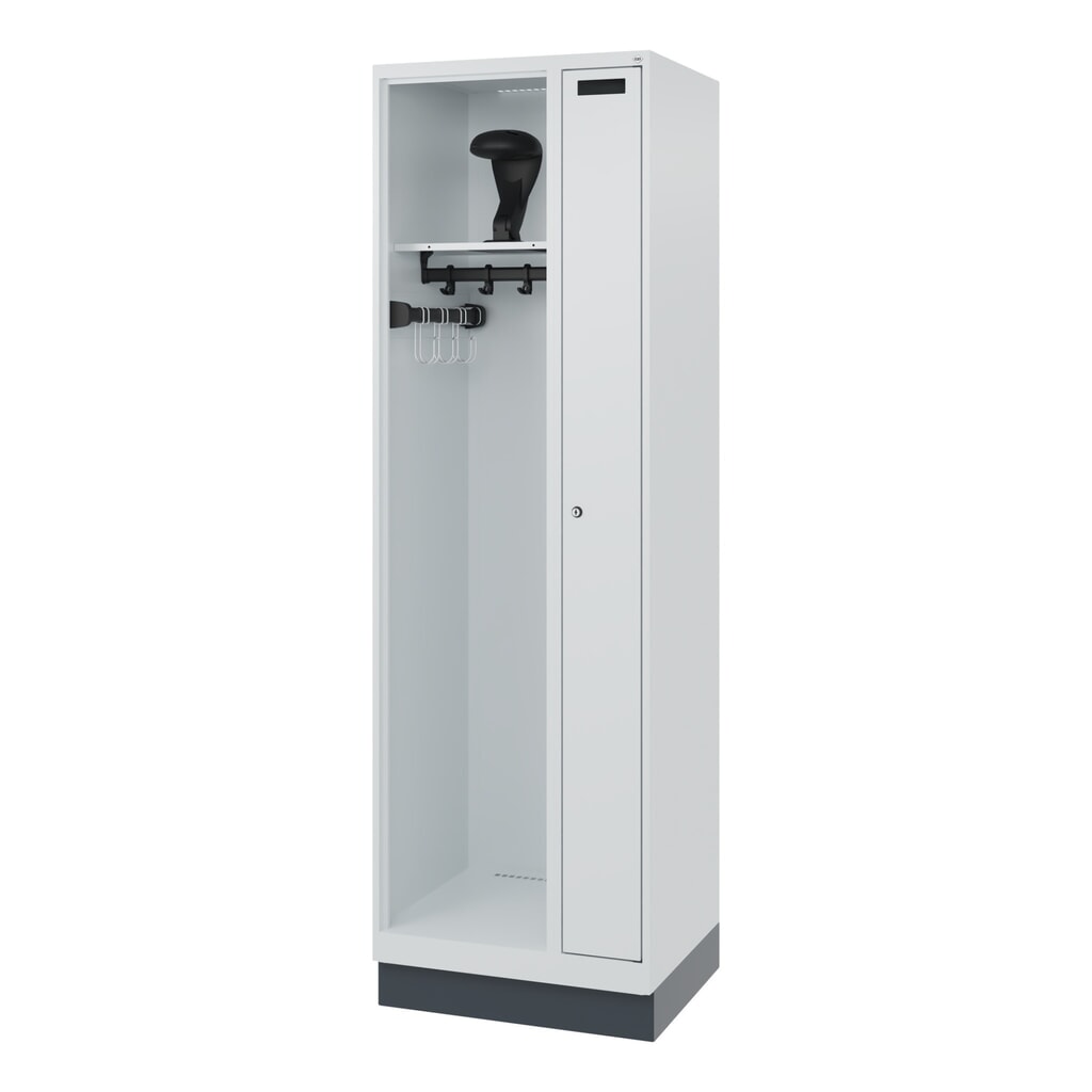 Productafbeelding nr. 5: C+P brandweerkast KOMBI, sokkel, 1 compartiment, hxbxd 1.850 x 600 x 500 mm, lichtgrijs, met helmhouder