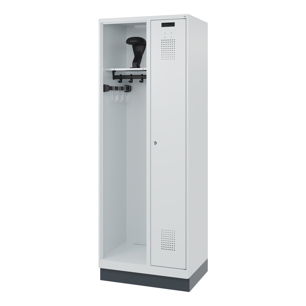 Productafbeelding nr. 5: C+P brandweerkast KOMBI, sokkel, 1 compartiment, hxbxd 1.850 x 700 x 500 mm, lichtgrijs, met helmhouder