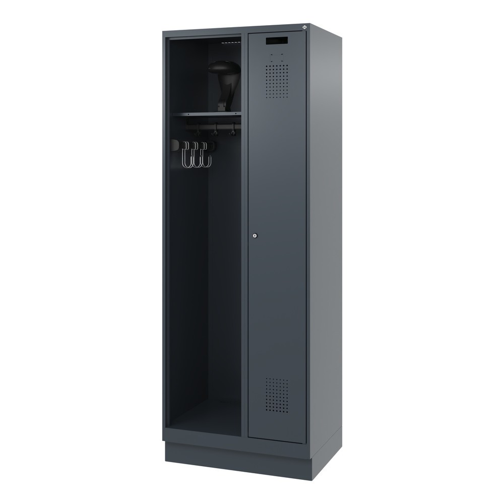 Productafbeelding nr. 5: C+P brandweerkast KOMBI, sokkel, 1 compartiment, hxbxd 1.850 x 700 x 500 mm, antracietgrijs, met helmhouder