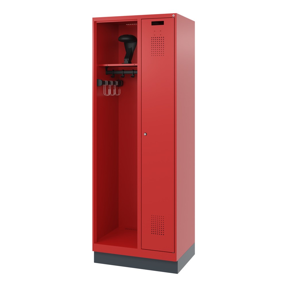 Productafbeelding nr. 5: C+P brandweerkast KOMBI, sokkel, 1 compartiment, hxbxd 1.850 x 700 x 500 mm, vuurrood, met helmhouder