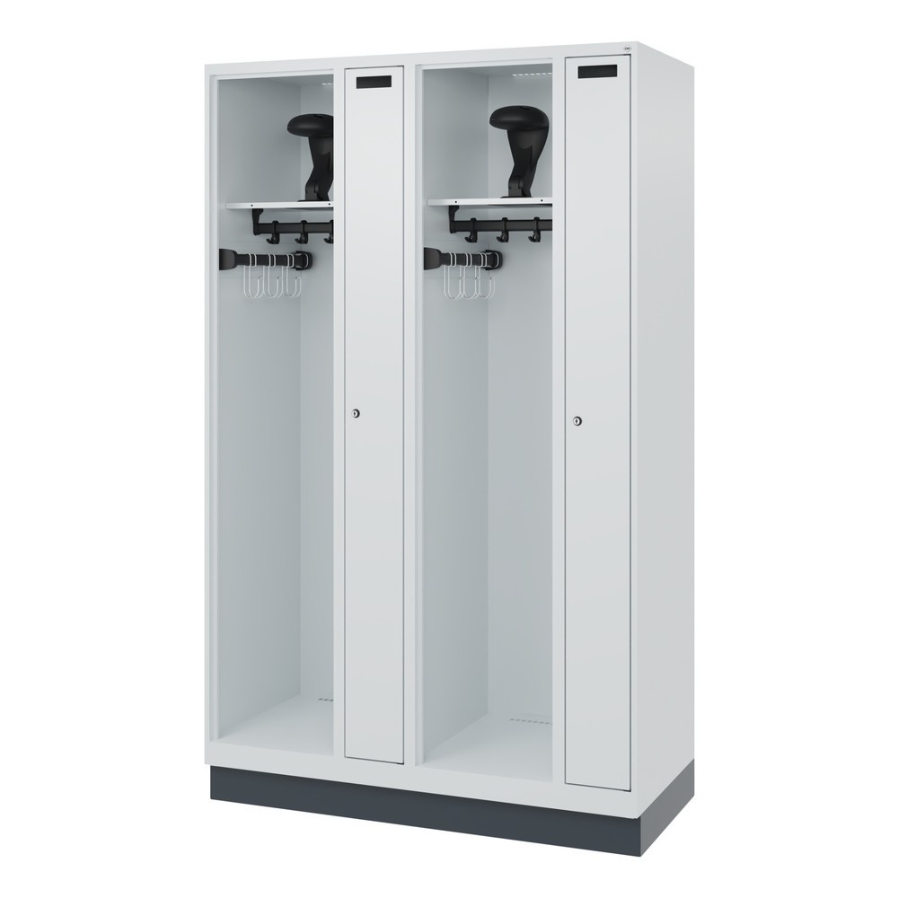 Productafbeelding nr. 5: C+P brandweerkast KOMBI, sokkel, 2 compartimenten, hxbxd 1.850 x 1.200 x 500 mm, lichtgrijs, met helmhouder