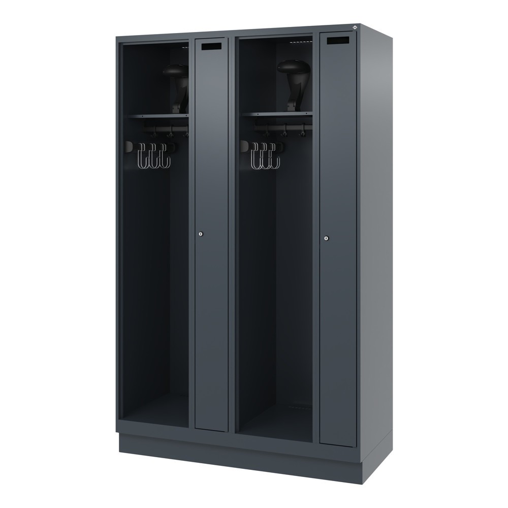 Productafbeelding nr. 5: C+P brandweerkast KOMBI, sokkel, 2 compartimenten, hxbxd 1.850 x 1.200 x 500 mm, antracietgrijs, met helmhouder