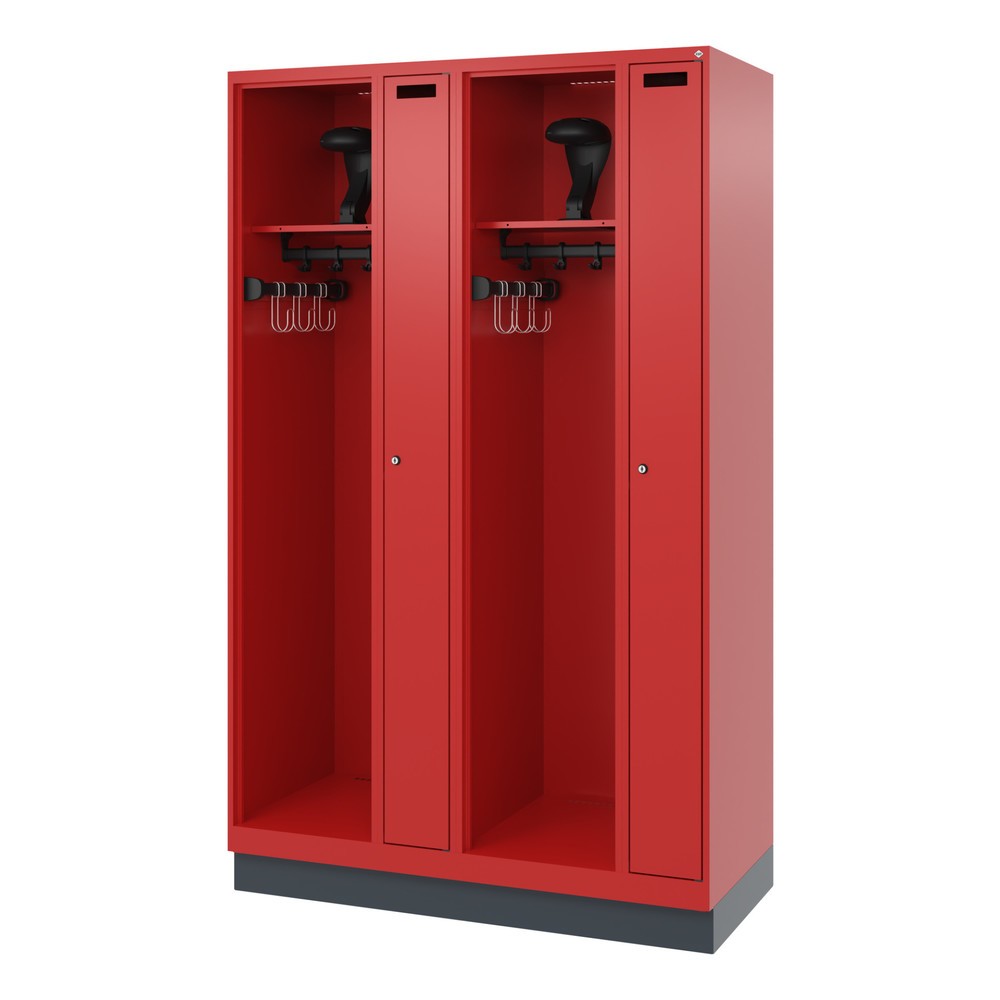 Productafbeelding nr. 5: C+P brandweerkast KOMBI, sokkel, 2 compartimenten, hxbxd 1.850 x 1.200 x 500 mm, vuurrood, met helmhouder