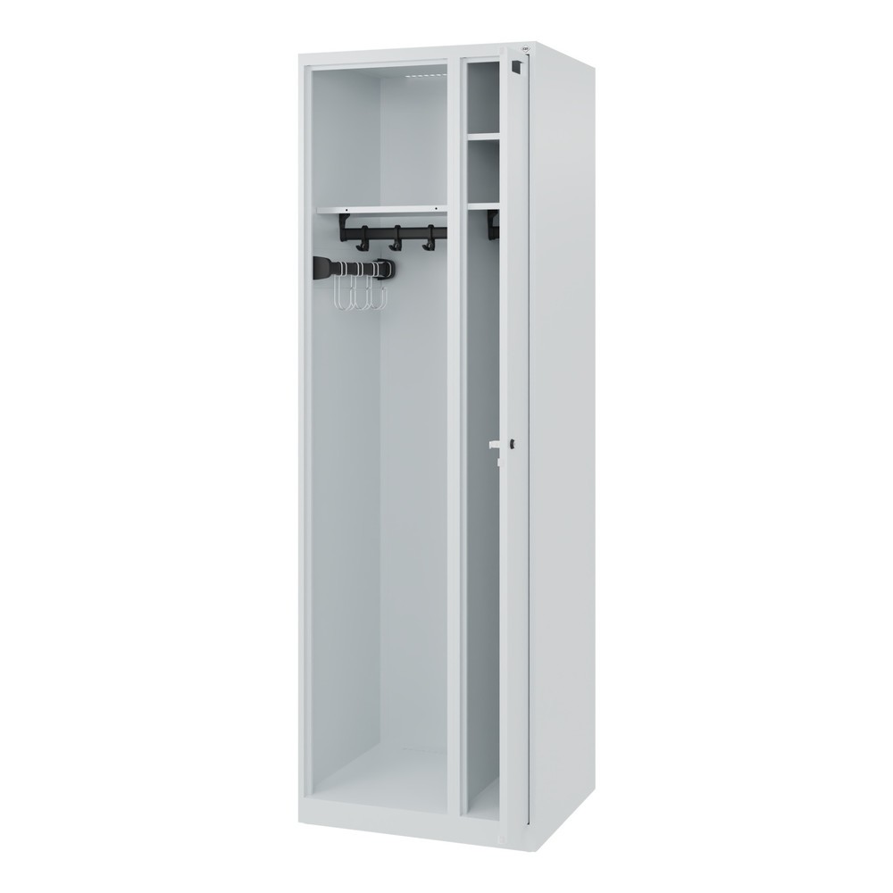 Product afbeelding: C+P brandweerkast KOMBI, vloerglijders, 1 compartiment, hxbxd 1.850 x 600 x 500 mm, lichtgrijs
