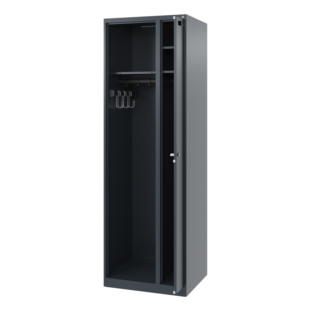 C+P brandweerkast KOMBI, vloerglijders, 1 compartiment, hxbxd 1.850 x 600 x 500 mm, antracietgrijs Product afbeelding: C+P brandweerkast KOMBI, vloerglijders, 1 compartiment, hxbxd 1.850 x 600 x 500 mm, antracietgrijs