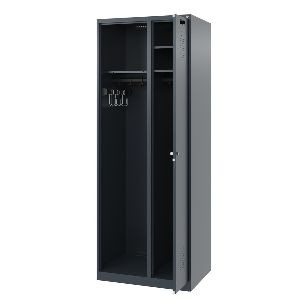 Product afbeelding: C+P brandweerkast KOMBI, vloerglijders, 1 compartiment, hxbxd 1.850 x 700 x 500 mm, antracietgrijs
