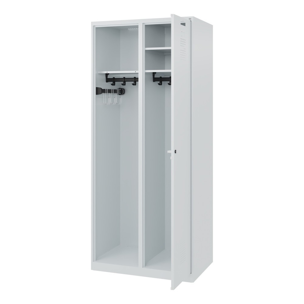 Product afbeelding: C+P brandweerkast KOMBI, vloerglijders, 1 compartiment, hxbxd 1.850 x 800 x 500 mm, lichtgrijs