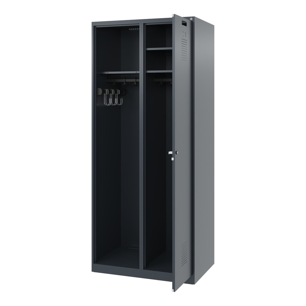Product afbeelding: C+P brandweerkast KOMBI, vloerglijders, 1 compartiment, hxbxd 1.850 x 800 x 500 mm, antracietgrijs
