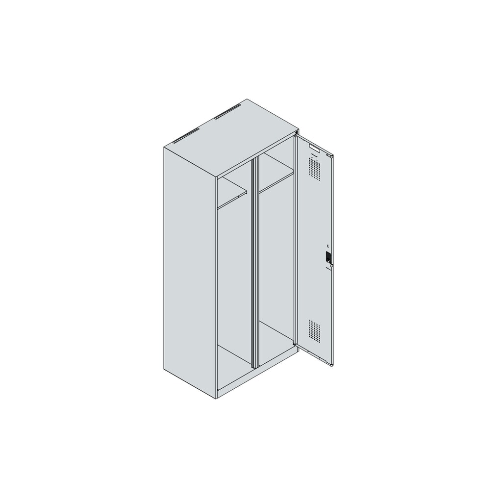 Productafbeelding nr. 4: C+P brandweerkast KOMBI, vloerglijders, 1 compartiment, hxbxd 1.850 x 800 x 500 mm, antracietgrijs, met helmhouder