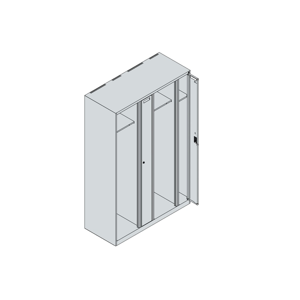C+P brandweerkast KOMBI, sokkel, 2 compartimenten, hxbxd 1.850 x 1.200 x 500 mm, lichtgrijs, met helmhouder Productafbeelding nr. 4: C+P brandweerkast KOMBI, sokkel, 2 compartimenten, hxbxd 1.850 x 1.200 x 500 mm, lichtgrijs, met helmhouder