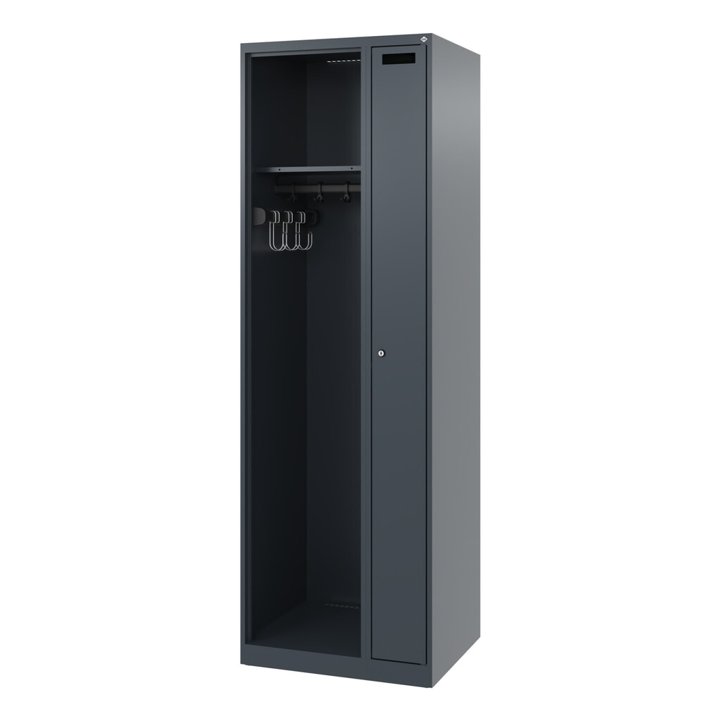 C+P brandweerkast KOMBI, vloerglijders, 1 compartiment, hxbxd 1.850 x 600 x 500 mm, antracietgrijs Productafbeelding nr. 5: C+P brandweerkast KOMBI, vloerglijders, 1 compartiment, hxbxd 1.850 x 600 x 500 mm, antracietgrijs