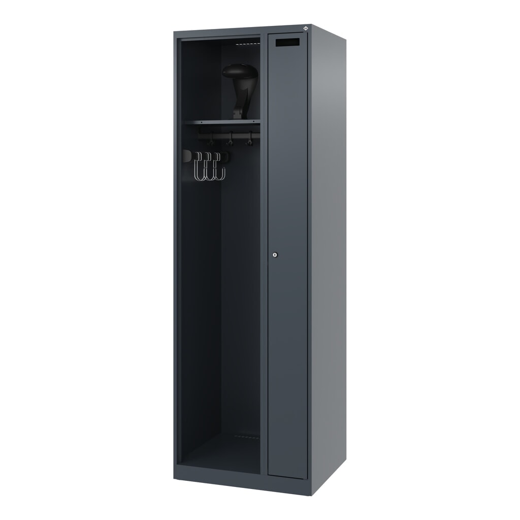 Productafbeelding nr. 5: C+P brandweerkast KOMBI, vloerglijders, 1 compartiment, hxbxd 1.850 x 600 x 500 mm, antracietgrijs, met helmhouder