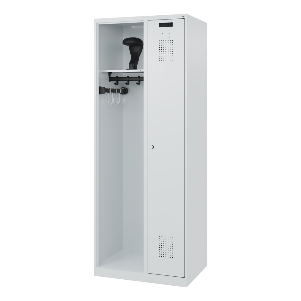 Productafbeelding nr. 5: C+P brandweerkast KOMBI, vloerglijders, 1 compartiment, hxbxd 1.850 x 700 x 500 mm, lichtgrijs, met helmhouder