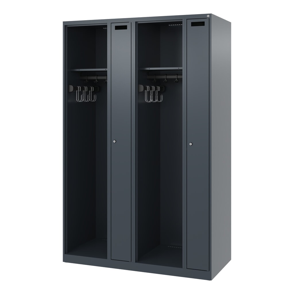 Productafbeelding nr. 5: C+P brandweerkast KOMBI, vloerglijders, 2 compartimenten, hxbxd 1.850 x 1.200 x 500 mm, antracietgrijs