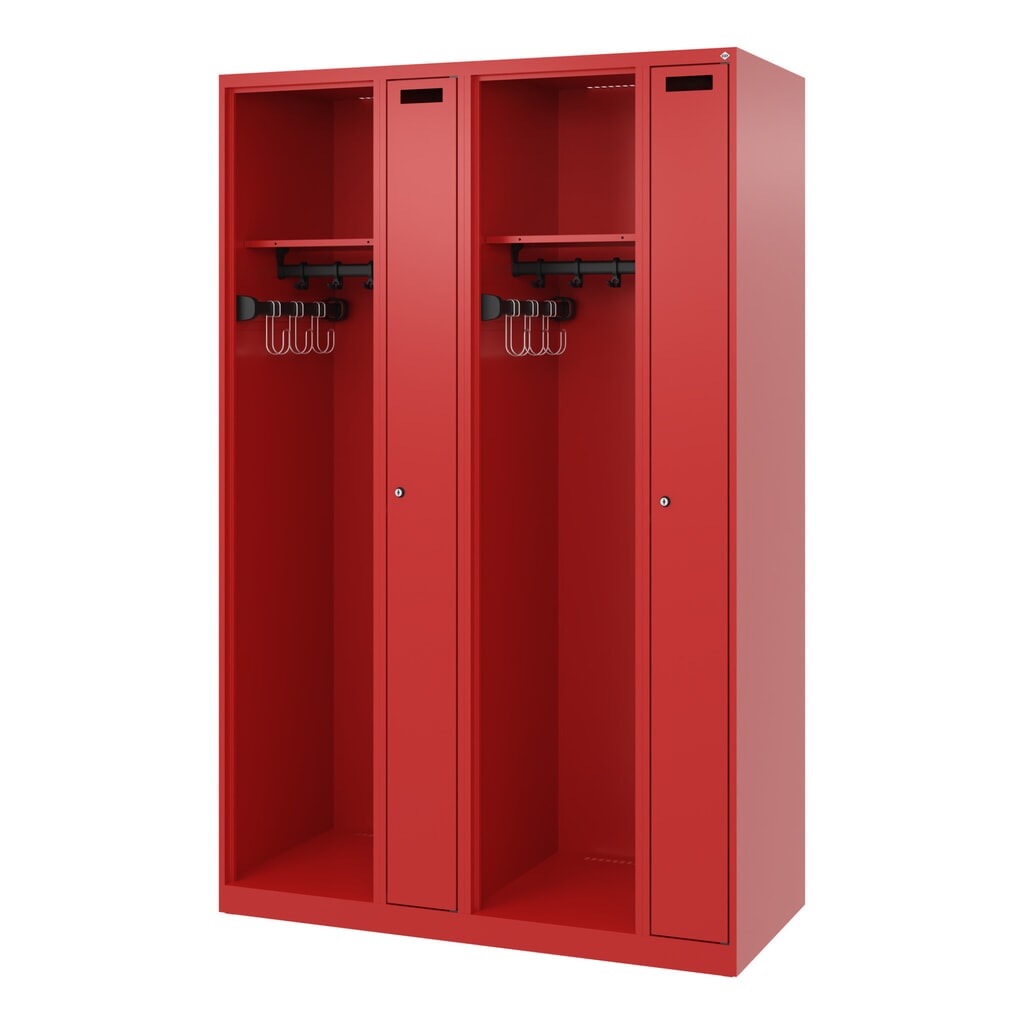 C+P brandweerkast KOMBI, vloerglijders, 2 compartimenten, hxbxd 1.850 x 1.200 x 500 mm, vuurrood Productafbeelding nr. 5: C+P brandweerkast KOMBI, vloerglijders, 2 compartimenten, hxbxd 1.850 x 1.200 x 500 mm, vuurrood