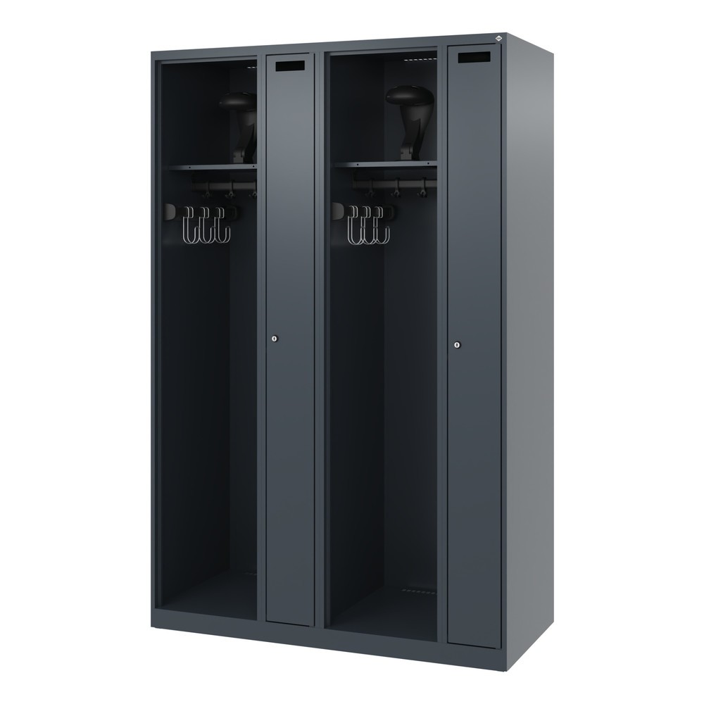 Productafbeelding nr. 5: C+P brandweerkast KOMBI, vloerglijders, 2 compartimenten, hxbxd 1.850 x 1.200 x 500 mm, antracietgrijs, met helmhouder