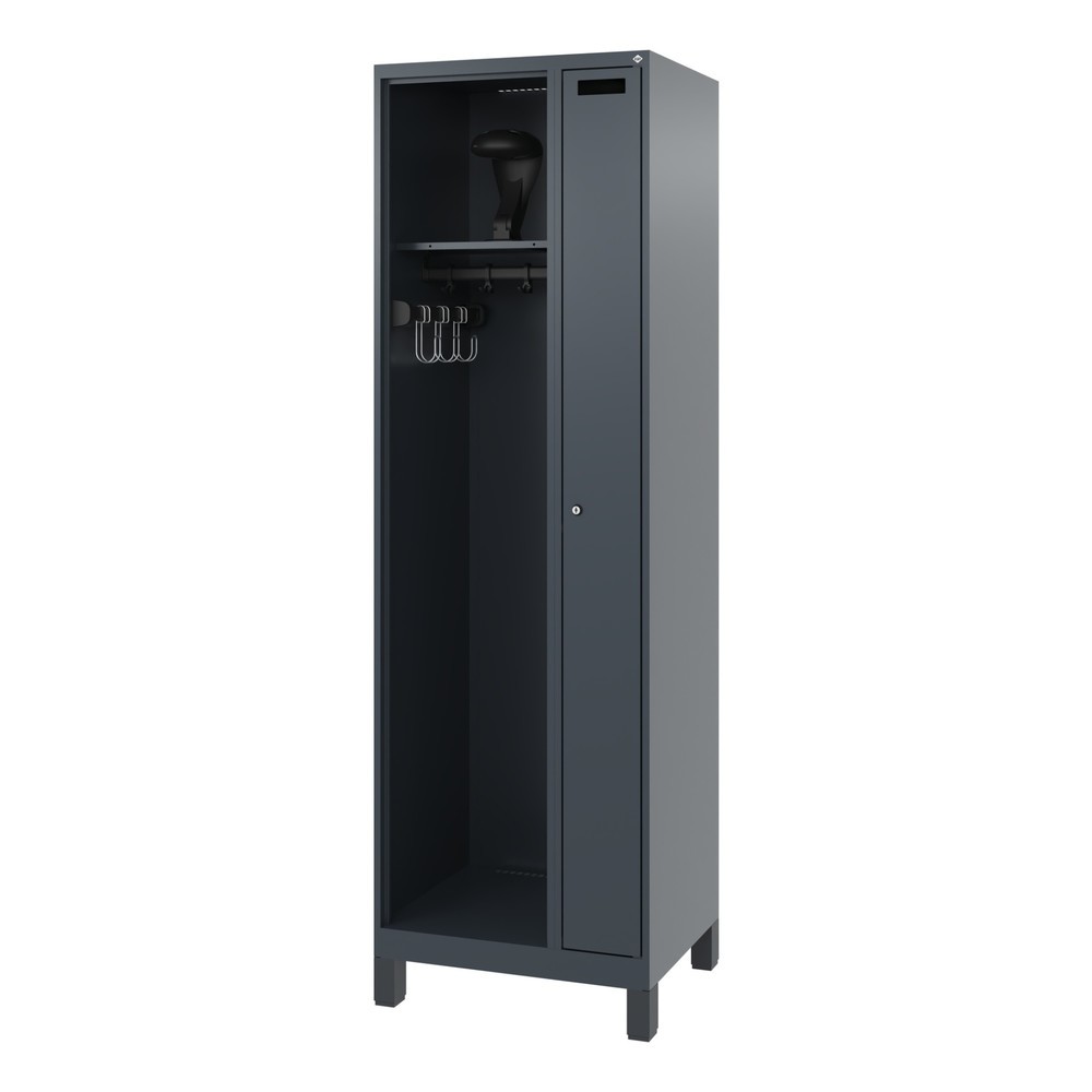 Productafbeelding nr. 5: C+P brandweerkast KOMBI, voeten, 1 compartiment, hxbxd 1.850 x 600 x 500 mm, antracietgrijs, met helmhouder