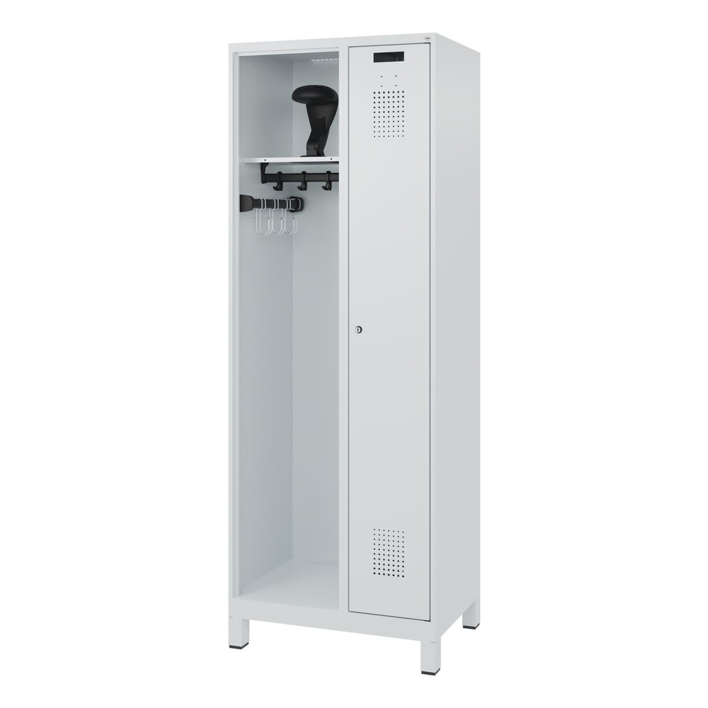 Productafbeelding nr. 5: C+P brandweerkast KOMBI, voeten, 1 compartiment, hxbxd 1.850 x 700 x 500 mm, lichtgrijs, met helmhouder