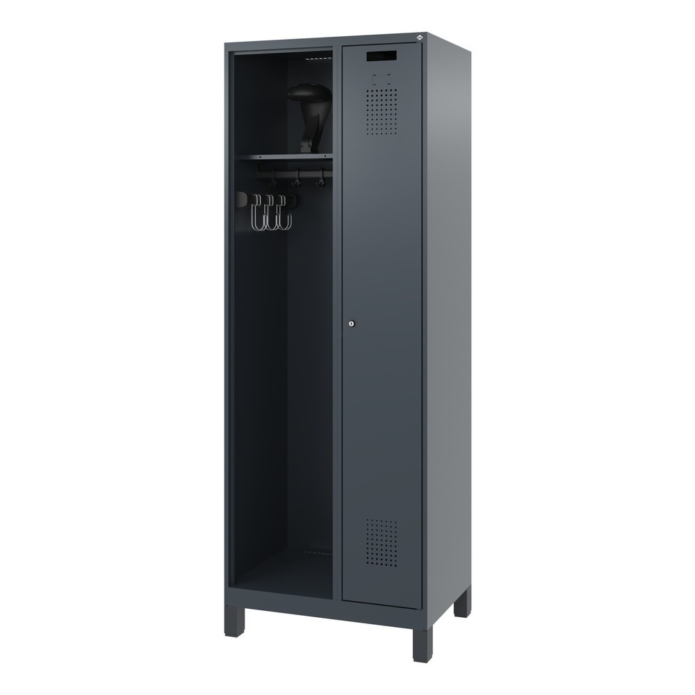 Productafbeelding nr. 5: C+P brandweerkast KOMBI, voeten, 1 compartiment, hxbxd 1.850 x 700 x 500 mm, antracietgrijs, met helmhouder