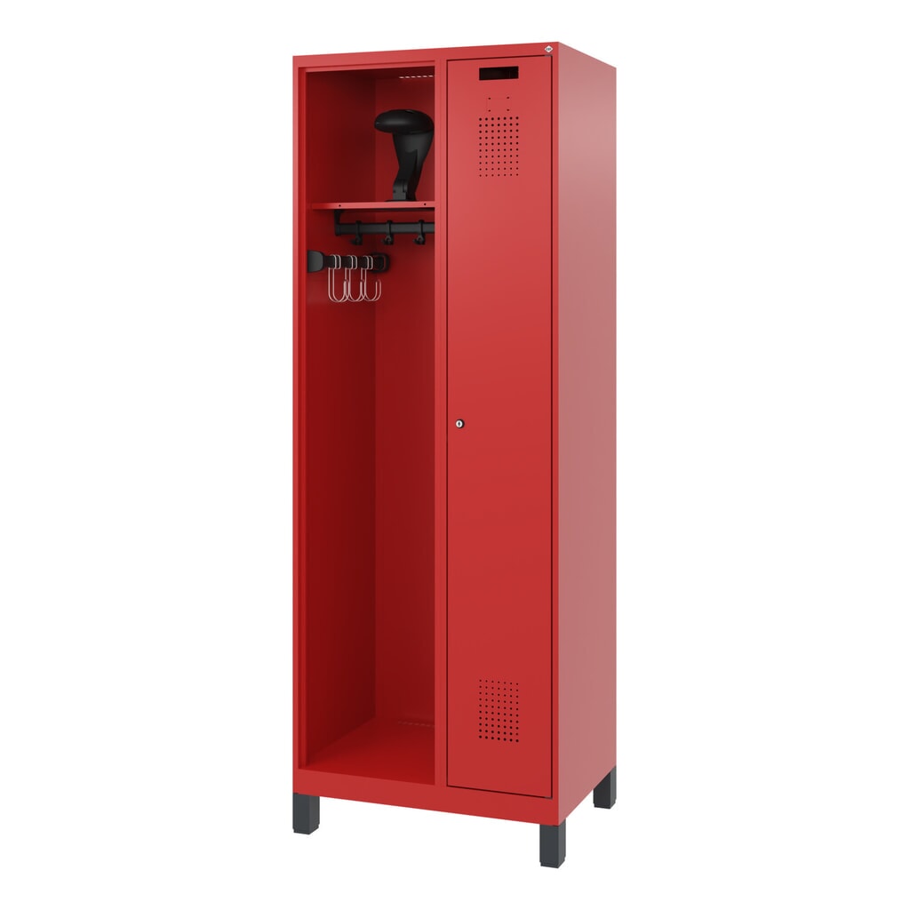 C+P brandweerkast KOMBI, voeten, 1 compartiment, hxbxd 1.850 x 700 x 500 mm, vuurrood, met helmhouder Productafbeelding nr. 5: C+P brandweerkast KOMBI, voeten, 1 compartiment, hxbxd 1.850 x 700 x 500 mm, vuurrood, met helmhouder