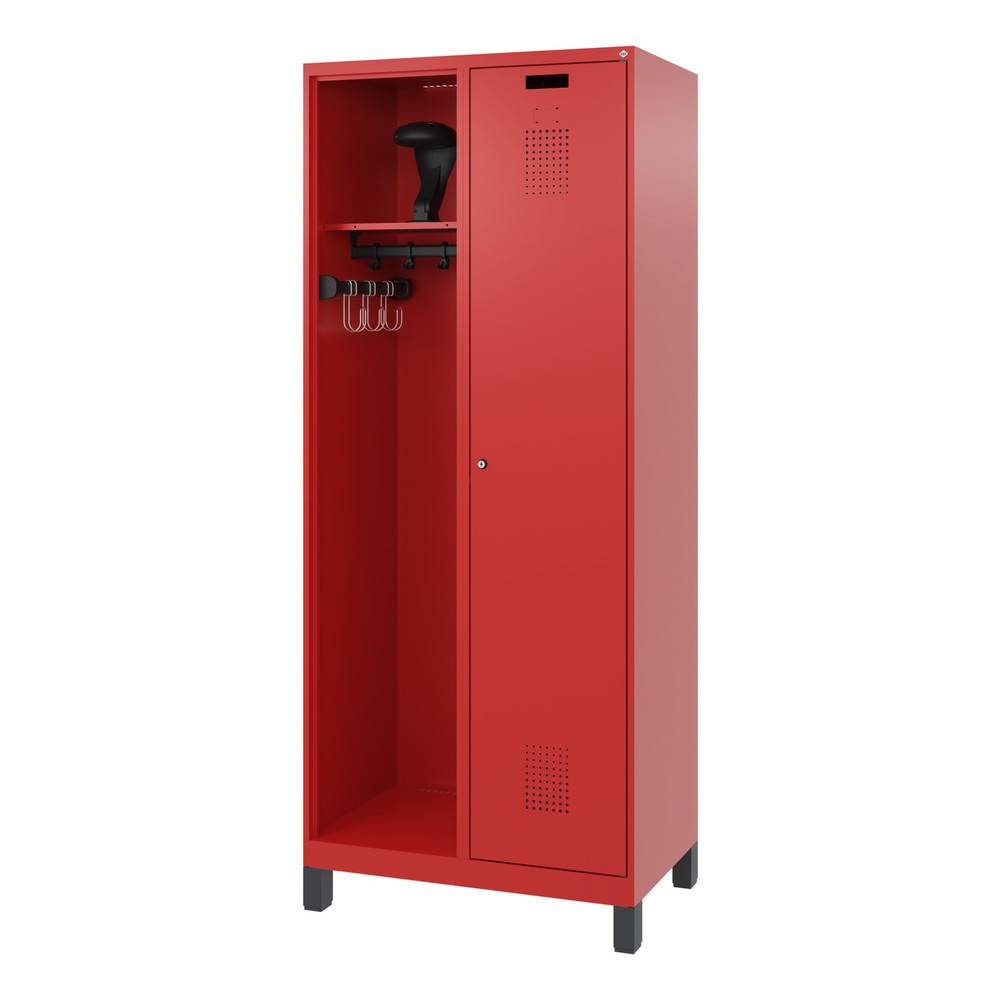 Productafbeelding nr. 5: C+P brandweerkast KOMBI, voeten, 1 compartiment, hxbxd 1.850 x 800 x 500 mm, vuurrood, met helmhouder
