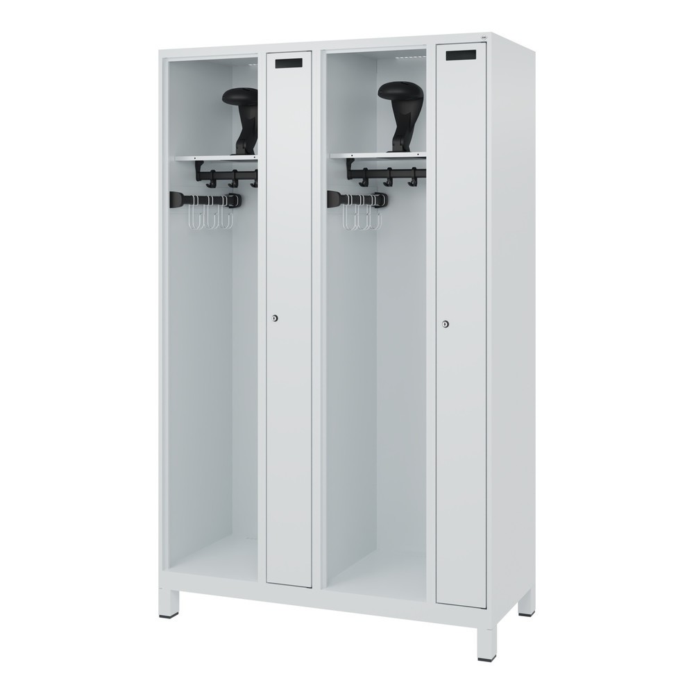 Productafbeelding nr. 5: C+P brandweerkast KOMBI, voeten, 2 compartimenten, hxbxd 1.850 x 1.200 x 500 mm, lichtgrijs, met helmhouder