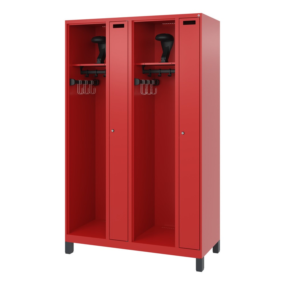 Productafbeelding nr. 5: C+P brandweerkast KOMBI, voeten, 2 compartimenten, hxbxd 1.850 x 1.200 x 500 mm, vuurrood, met helmhouder