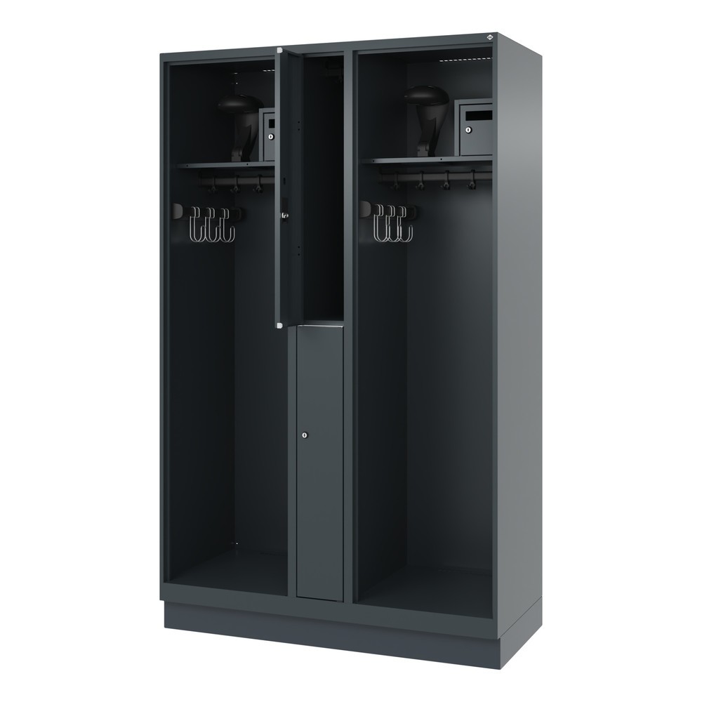 Product afbeelding: C+P brandweerkast MAXI, sokkel, hxbxd 1.850 x 1.200 x 500 mm, antracietgrijs, met helmhouder