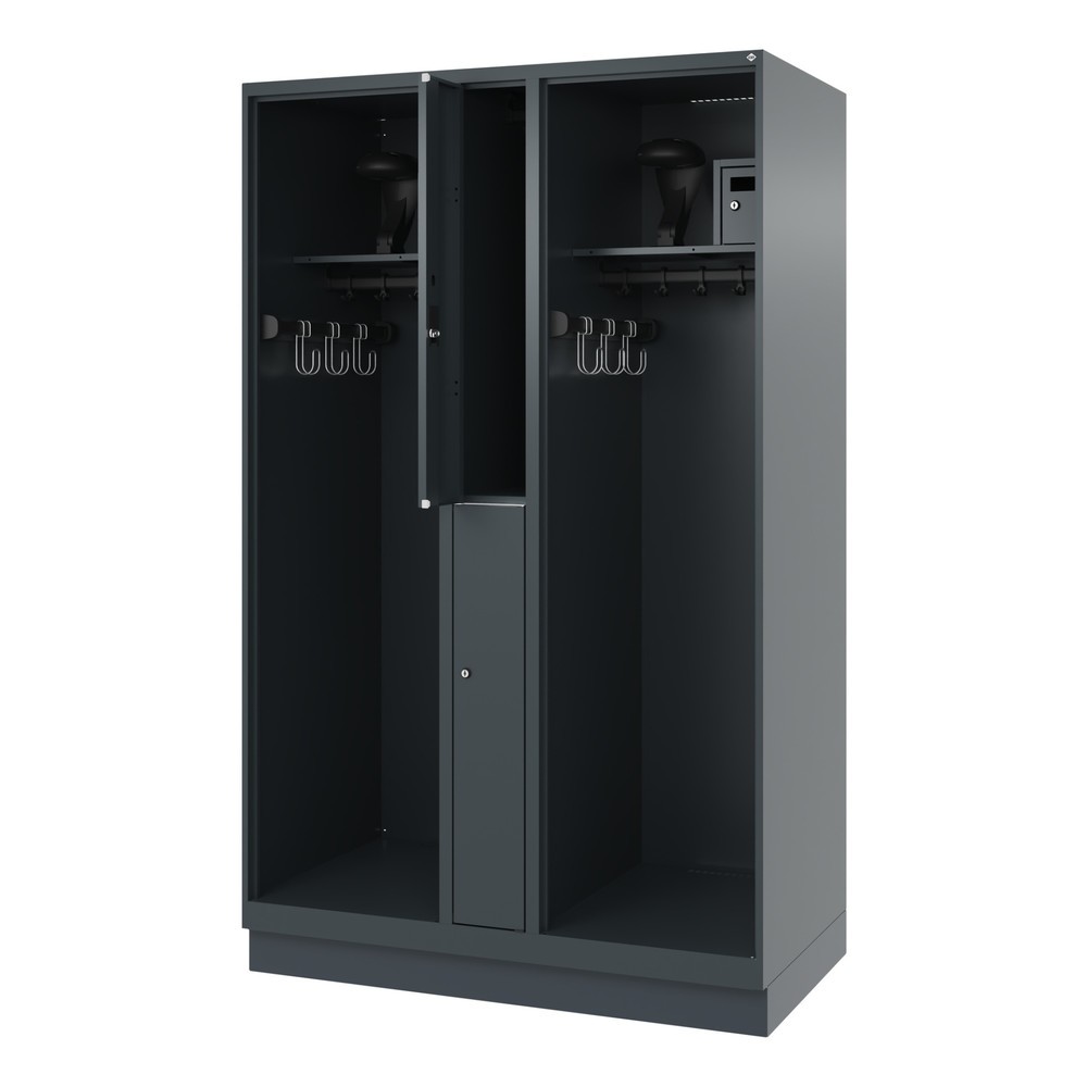 Product afbeelding: C+P brandweerkast MAXI, sokkel, hxbxd 1.850 x 1.200 x 600 mm, antracietgrijs, met helmhouder