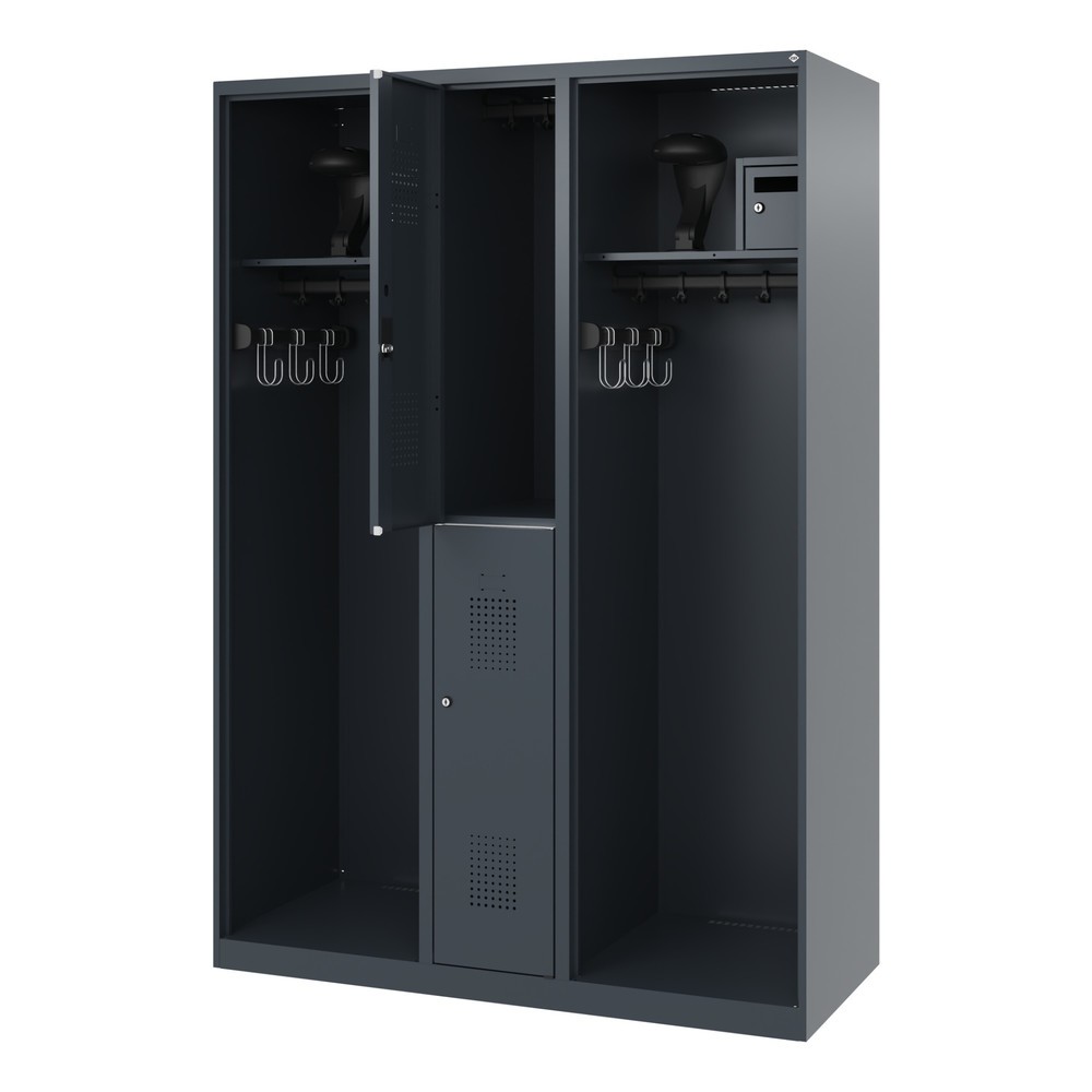 Product afbeelding: C+P brandweerkast MAXI, vloerglijders, hxbxd 1.850 x 1.300 x 500 mm, antracietgrijs, met helmhouder