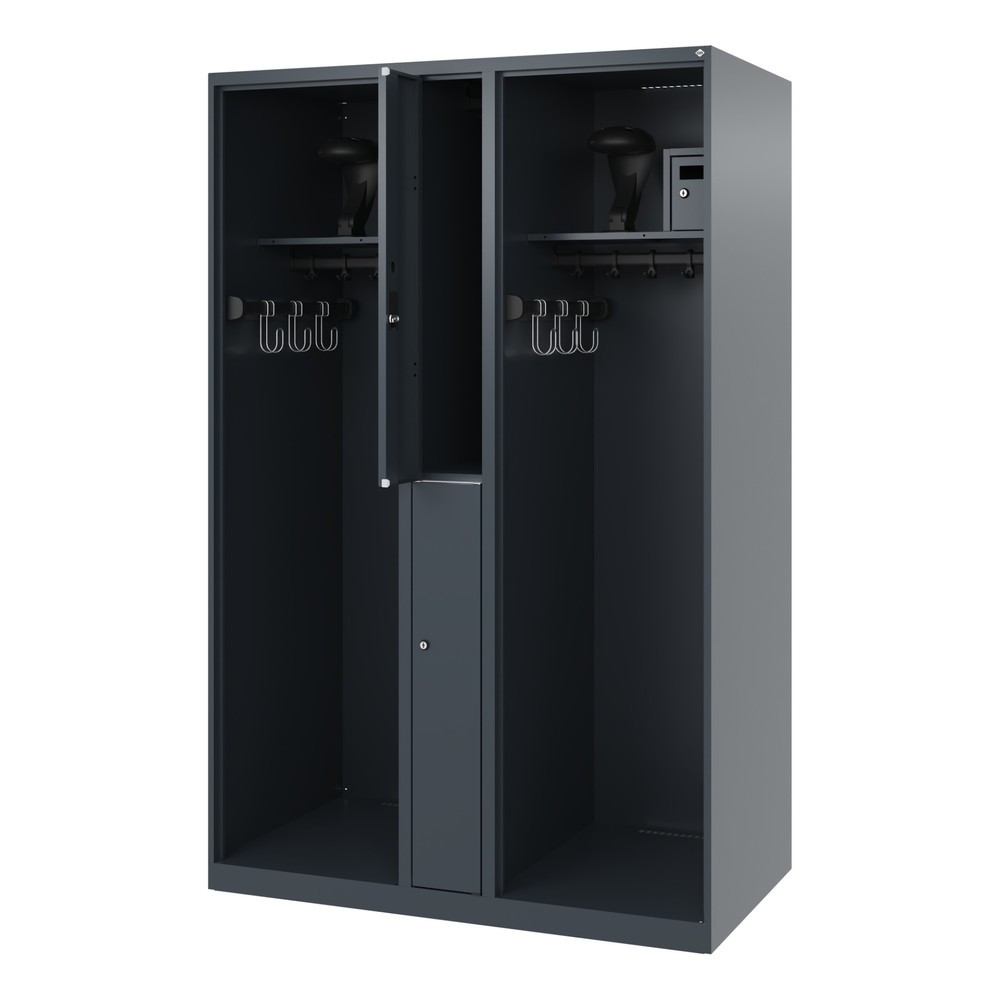 Product afbeelding: C+P brandweerkast MAXI, vloerglijders, hxbxd 1.850 x 1.200 x 600 mm, antracietgrijs, met helmhouder
