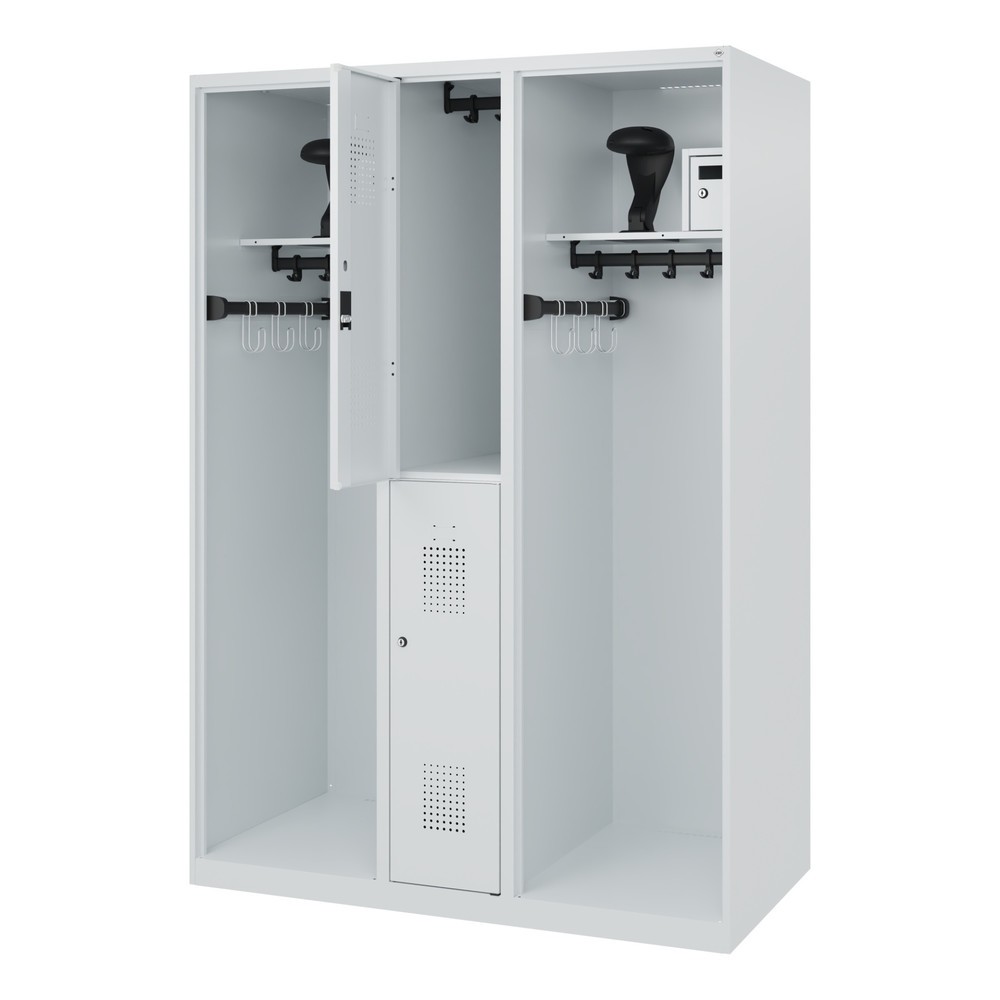 Product afbeelding: C+P brandweerkast MAXI, vloerglijders, hxbxd 1.850 x 1.300 x 600 mm, lichtgrijs, met helmhouder