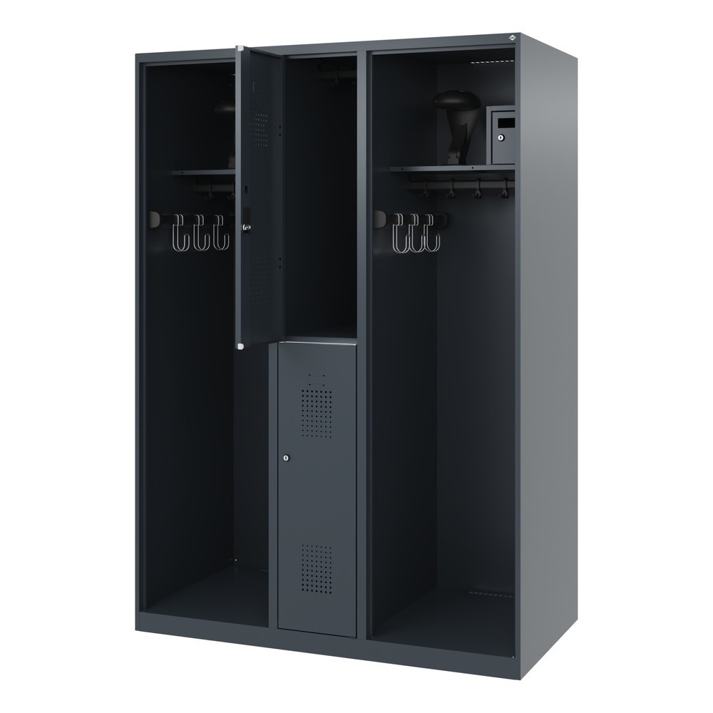 Product afbeelding: C+P brandweerkast MAXI, vloerglijders, hxbxd 1.850 x 1.300 x 600 mm, antracietgrijs, met helmhouder