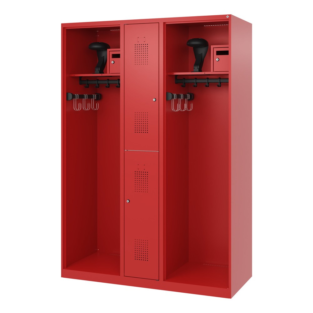 Productafbeelding nr. 5: C+P brandweerkast MAXI, vloerglijders, hxbxd 1.850 x 1.300 x 500 mm, vuurrood, met helmhouder
