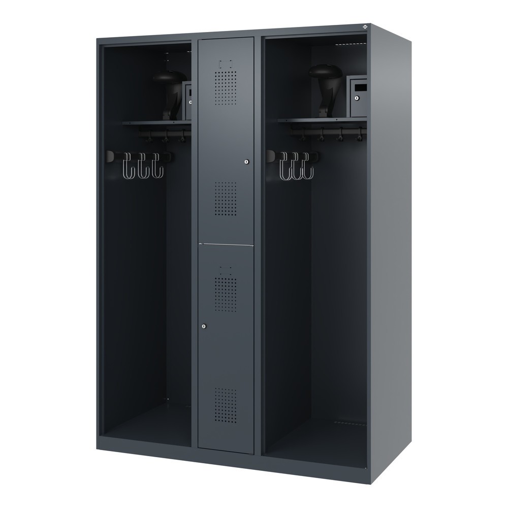 Productafbeelding nr. 5: C+P brandweerkast MAXI, vloerglijders, hxbxd 1.850 x 1.300 x 600 mm, antracietgrijs, met helmhouder