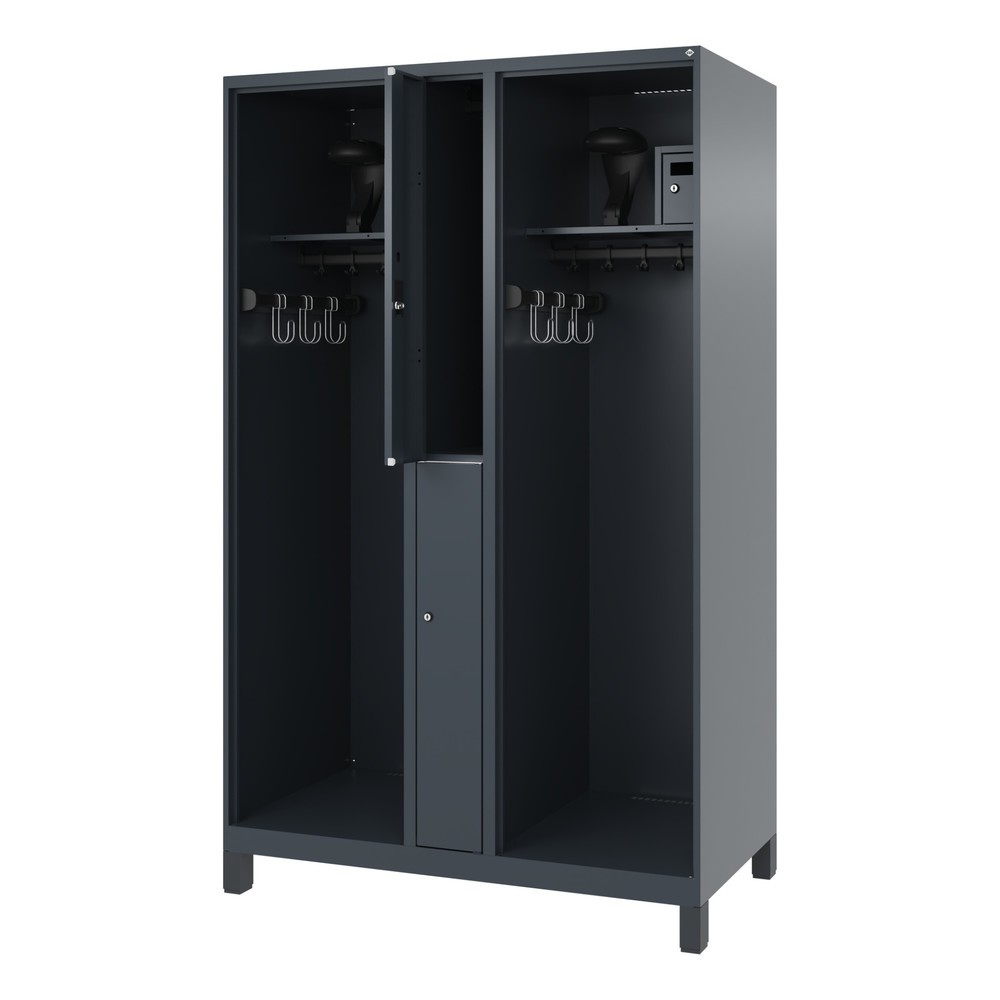 Product afbeelding: C+P brandweerkast MAXI, voeten, hxbxd 1.850 x 1.200 x 600 mm, antracietgrijs, met helmhouder