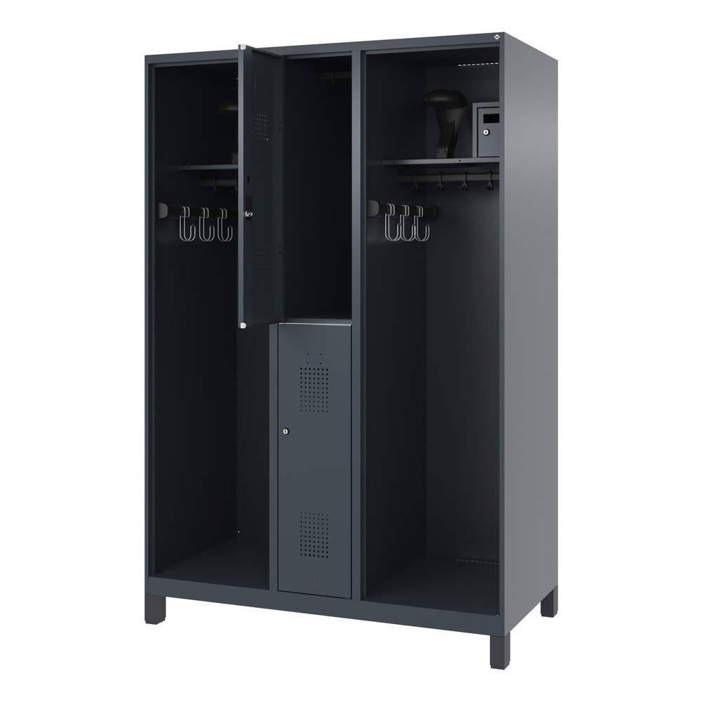 Product afbeelding: C+P brandweerkast MAXI, voeten, hxbxd 1.850 x 1.300 x 600 mm, antracietgrijs, met helmhouder