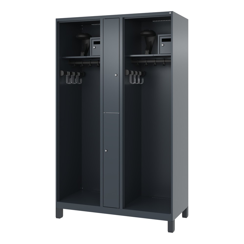 Productafbeelding nr. 5: C+P brandweerkast MAXI, voeten, hxbxd 1.850 x 1.200 x 500 mm, antracietgrijs, met helmhouder