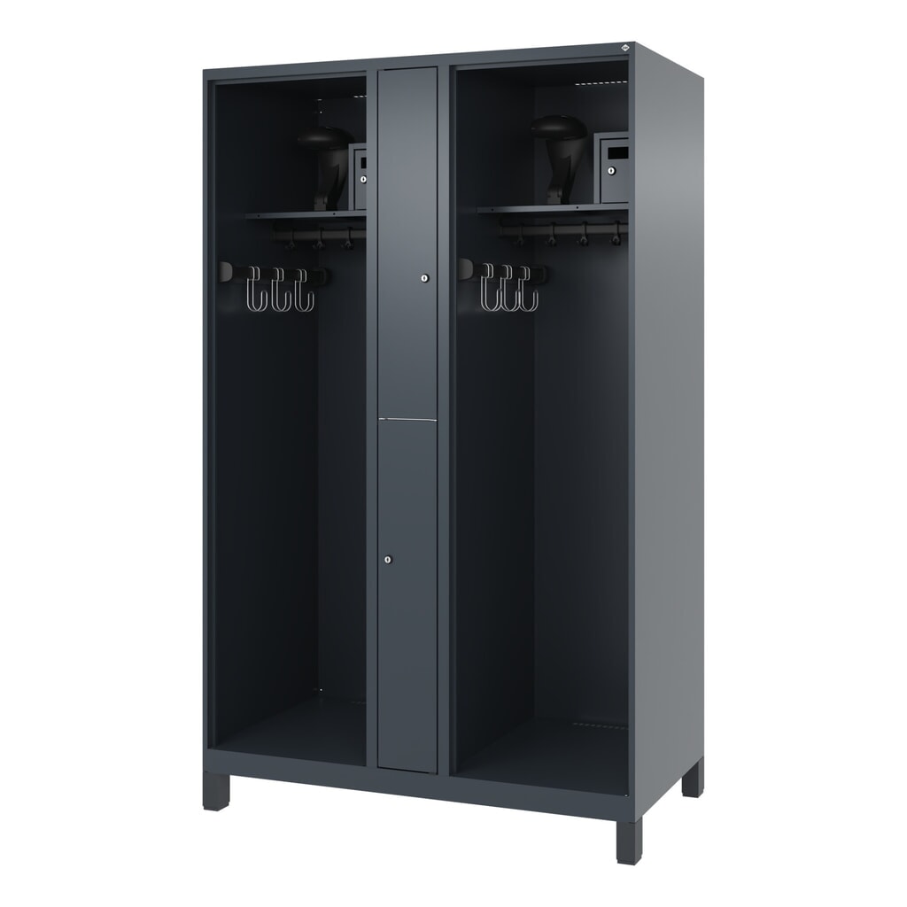 Productafbeelding nr. 5: C+P brandweerkast MAXI, voeten, hxbxd 1.850 x 1.200 x 600 mm, antracietgrijs, met helmhouder