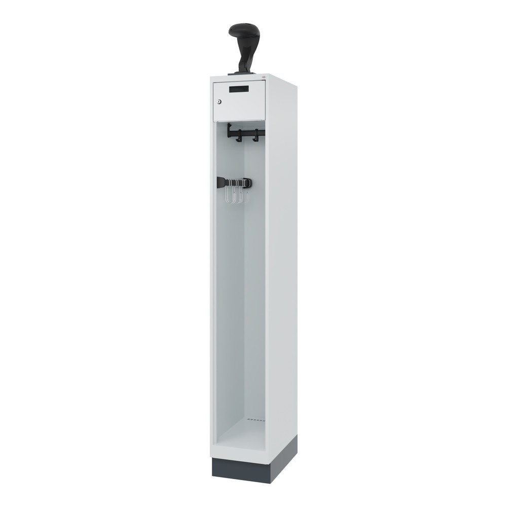 Productafbeelding nr. 5: C+P brandweerkast PRAKTUS, sokkel, 1 compartiment, hxbxd 1.850 x 300 x 500 mm, lichtgrijs, met helmhouder