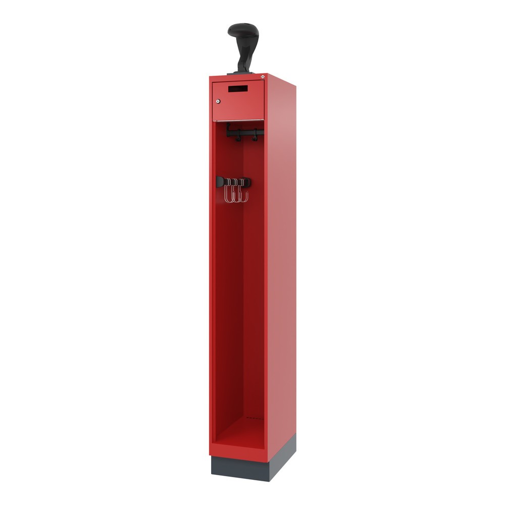 Productafbeelding nr. 5: C+P brandweerkast PRAKTUS, sokkel, 1 compartiment, hxbxd 1.850 x 300 x 500 mm, vuurrood, met helmhouder