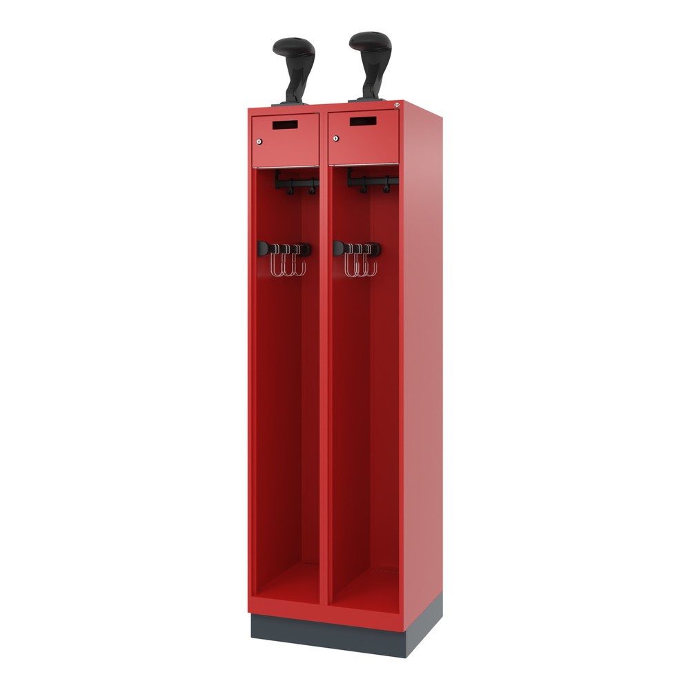 Productafbeelding nr. 5: C+P brandweerkast PRAKTUS, sokkel, 2 compartimenten, hxbxd 1.850 x 600 x 500 mm, vuurrood, met helmhouder