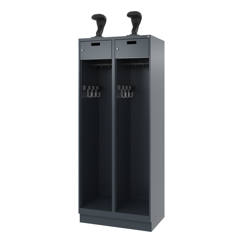 Productafbeelding nr. 5: C+P brandweerkast PRAKTUS, sokkel, 2 compartimenten, hxbxd 1.850 x 800 x 500 mm, antracietgrijs, met helmhouder