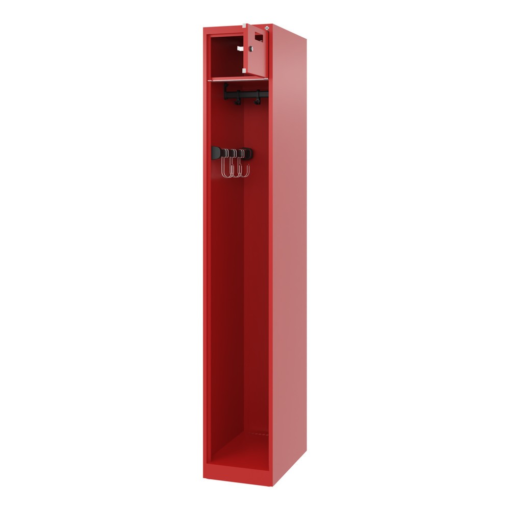 Product afbeelding: C+P brandweerkast PRAKTUS, vloerglijders, 1 compartiment, hxbxd 1.850 x 300 x 500 mm, vuurrood