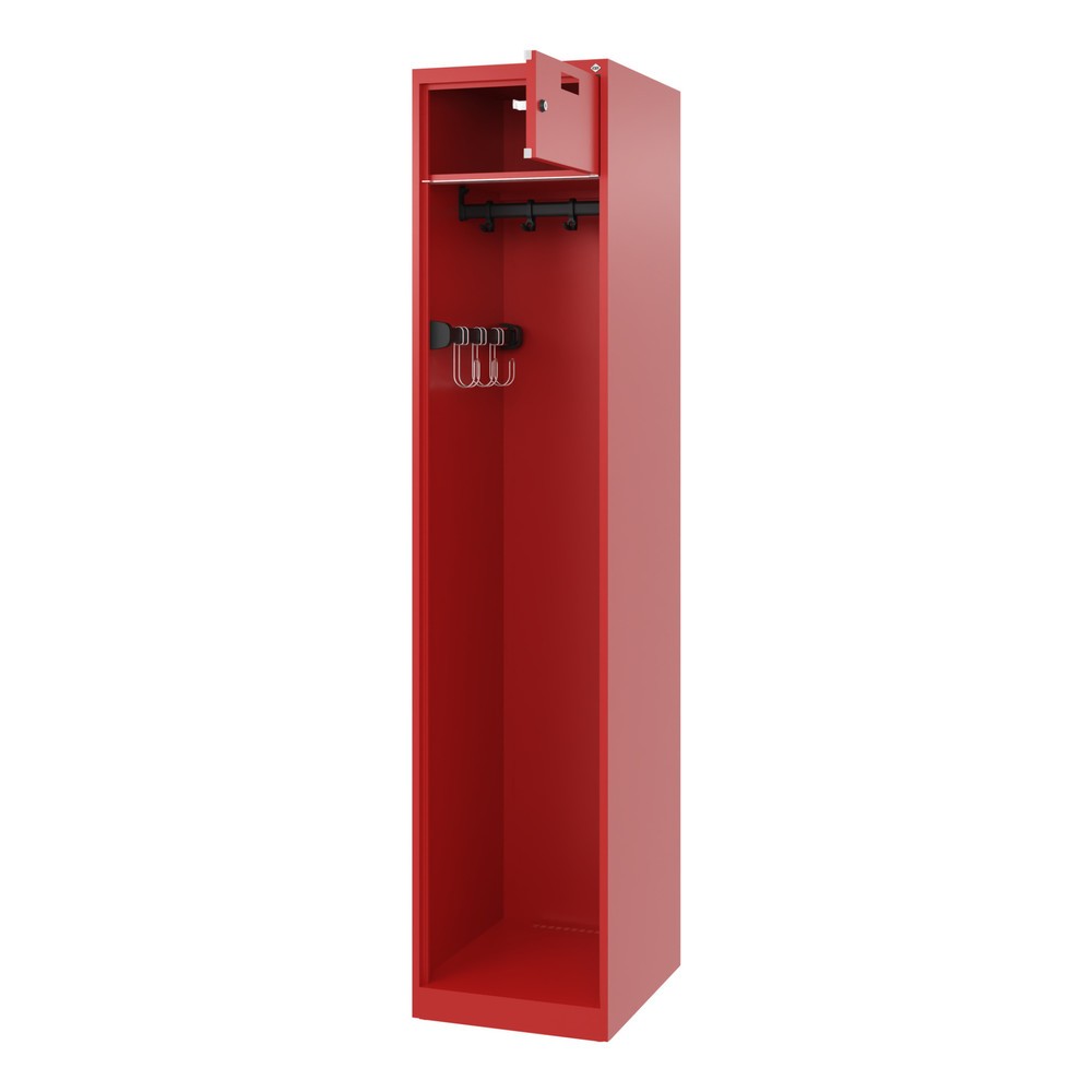 Product afbeelding: C+P brandweerkast PRAKTUS, vloerglijders, 1 compartiment, hxbxd 1.850 x 400 x 500 mm, vuurrood