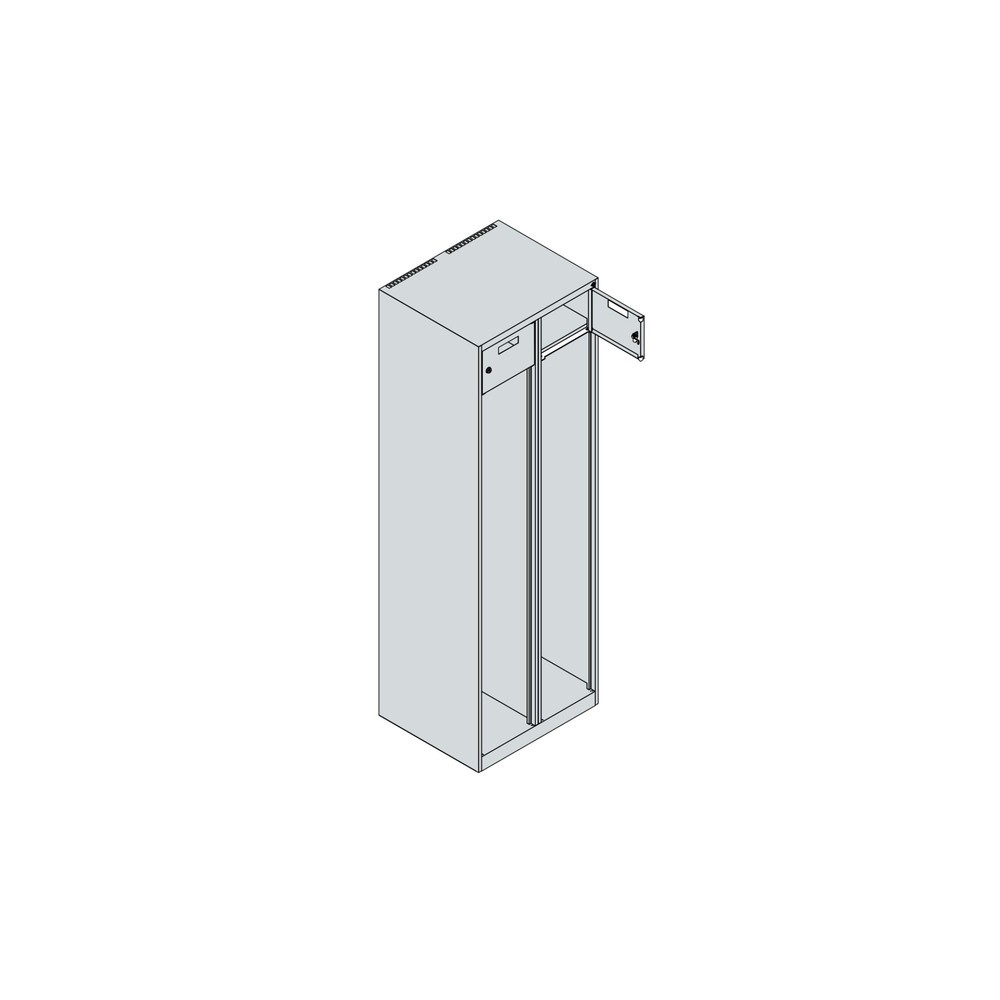 Productafbeelding nr. 4: C+P brandweerkast PRAKTUS, sokkel, 2 compartimenten, hxbxd 1.850 x 600 x 500 mm, lichtgrijs, met helmhouder